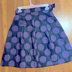 SALE:  ANTHROPOLOGIE SIZE 8 COREY LYNN CALTER POLKA DOT BLACK/PURPLE SKIRT